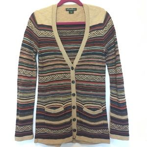Eddie Bauer Multicolor Striped Cardigan small